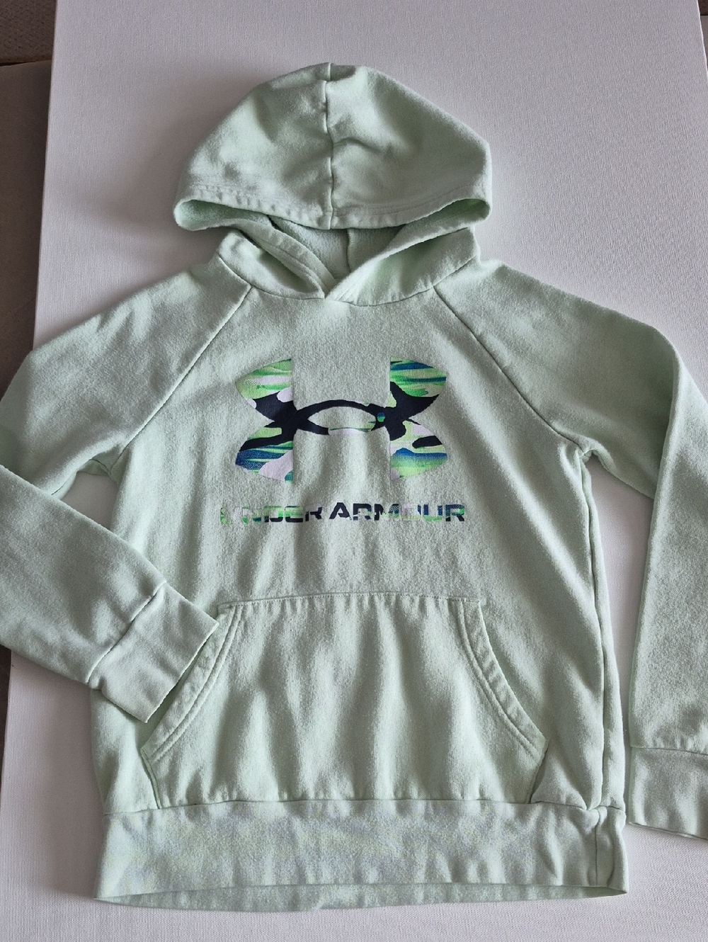 Under Armour Kids Light Mint Hoodie with Multicolor Logo